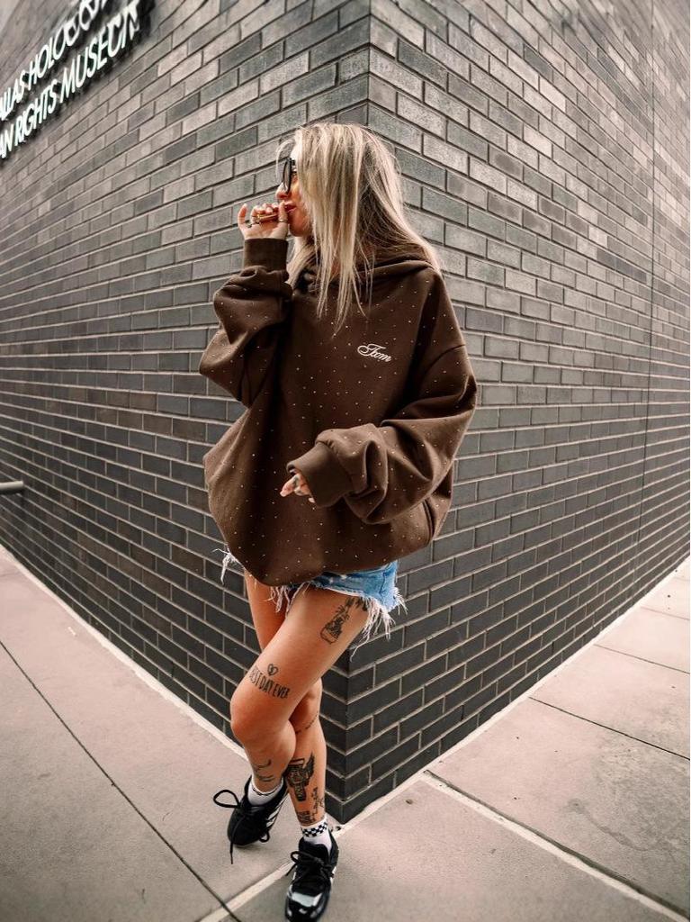 2025 Hip-Hop Style Rhinestone Long-Sleeve Sweatshirt for Men & Women