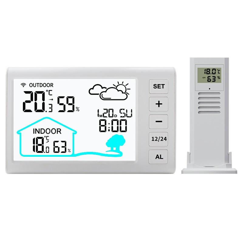 

TS-FT006 Indoor/Outdoor Temperature Humidity Monitor Wireless Weather Station Alarm Clock (CE/ROHS Certified) A