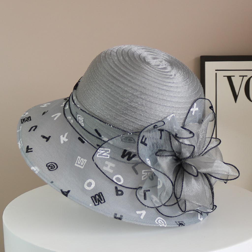 New Fashion Ladies Fascinators Millinery Church Hat Elegant Bow Wide Brim Bucket Hats Kentucky Derby Fedora Women Summer Sun Cap