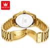 OLEVS Business Style Luxury Brand Gold Men Watch Waterproof Stainless Steel Watches Luminous Date Wristwatch