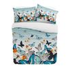 Pastoral Butterfly Duck Green Gradient 3pcs Bedding Set For Double Bed Home Textile Duvet Cover Quilt Cover Pillowcase