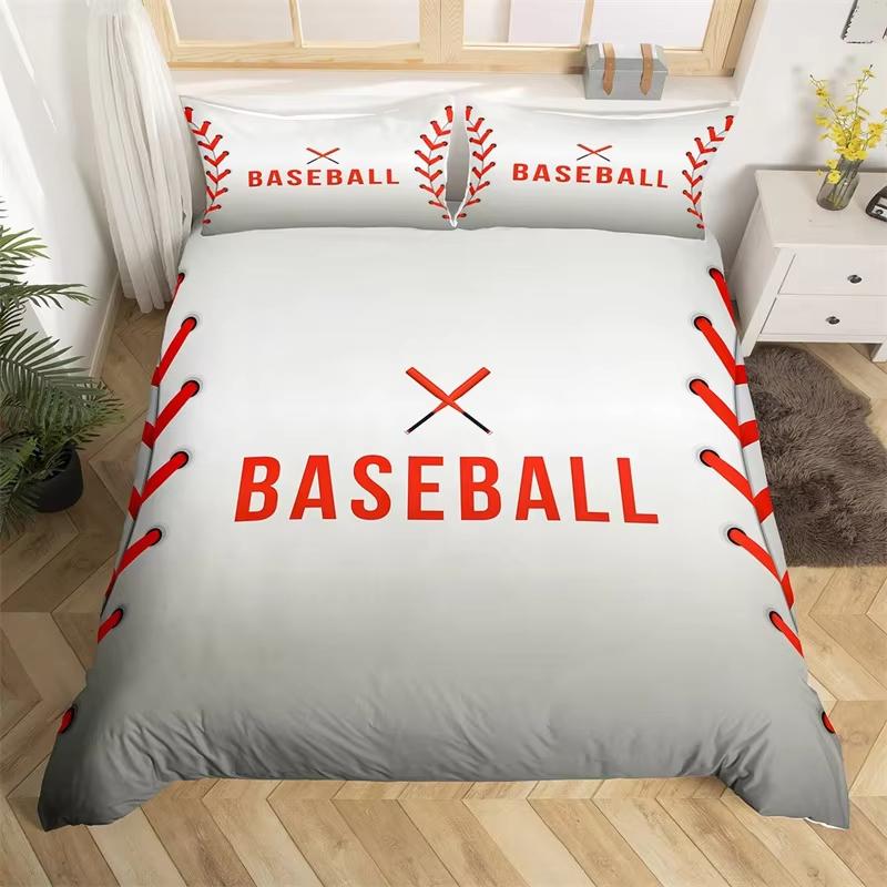 Young Boys Basebal Soft Duvet Cover Tens Sports Theme Beding Set Microfiber 3D Basebal Bat Gloves Warm Comforter Cover Twin King Quen Sized Dimensions