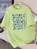 100 Cotton Summer TShirts Womens Fresh Blueberry Fruits Printing Tops Soft Loose ONeck T Shirt Holiday Casual Womans Clothes