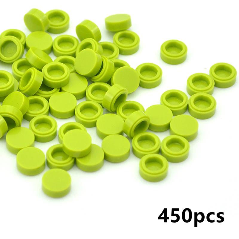 450pcs Smooth Round 1x1 Flat Studs Building Blocks Accessories 98138 Colorful Compatible with MOC Creative Toys