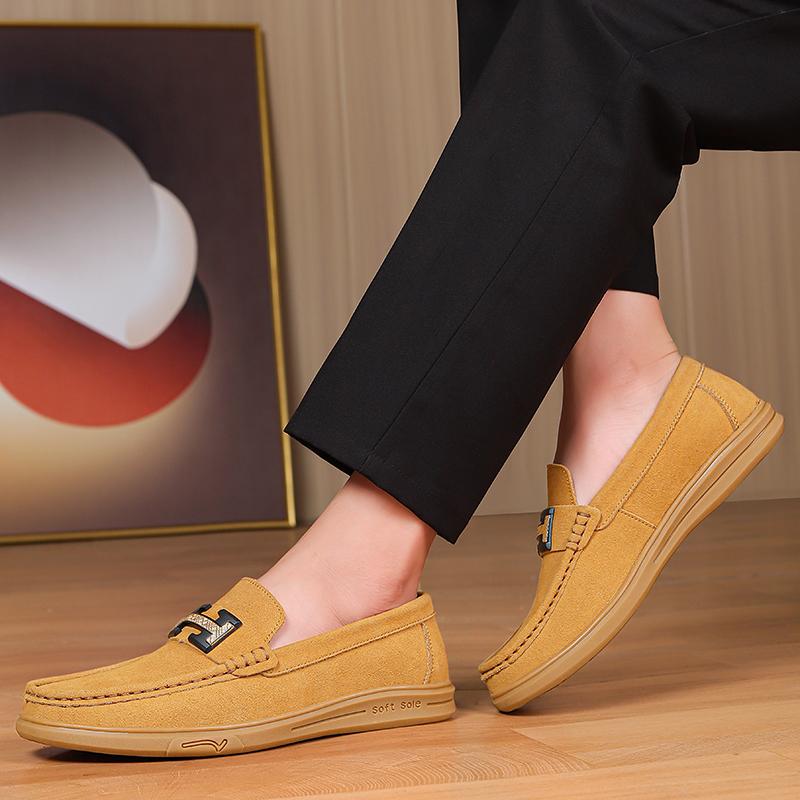 Fashion Men Luxury Brand Mens Slip On Flats All-match Male Comfortable Loafers Men Wedding Dress Shoes Leather Fashion Driving Shoes