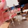 Elegant Silver Geometric Tassel Earrings - Fashionable Face-Slimming Accessories