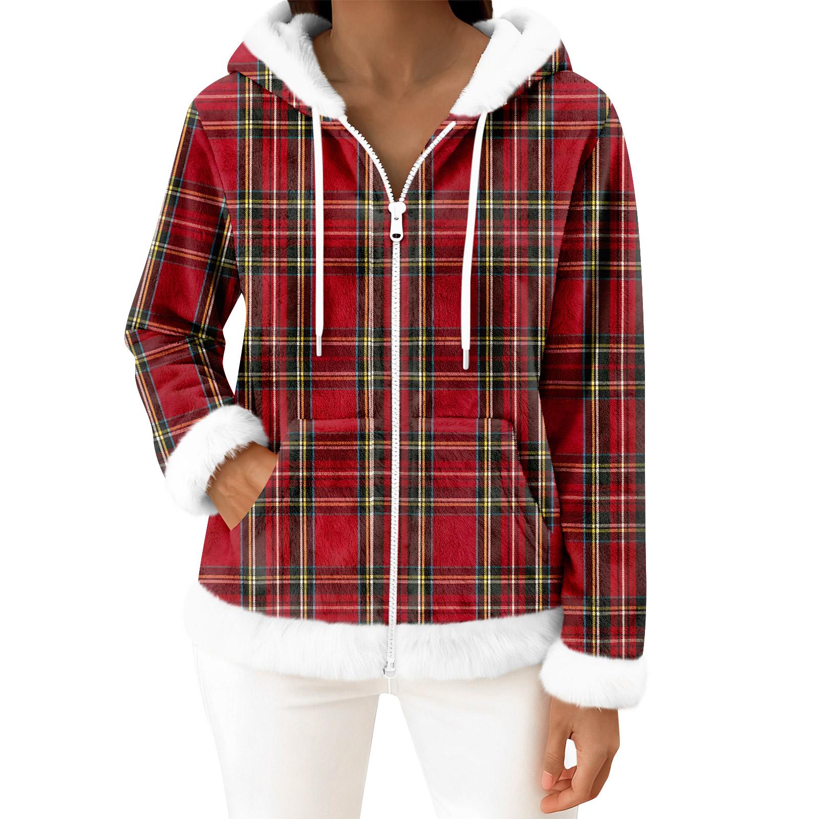 

Women s Casual Fashion Long-Sleeved Zip-Up Fleece Hooded Cardigan XL