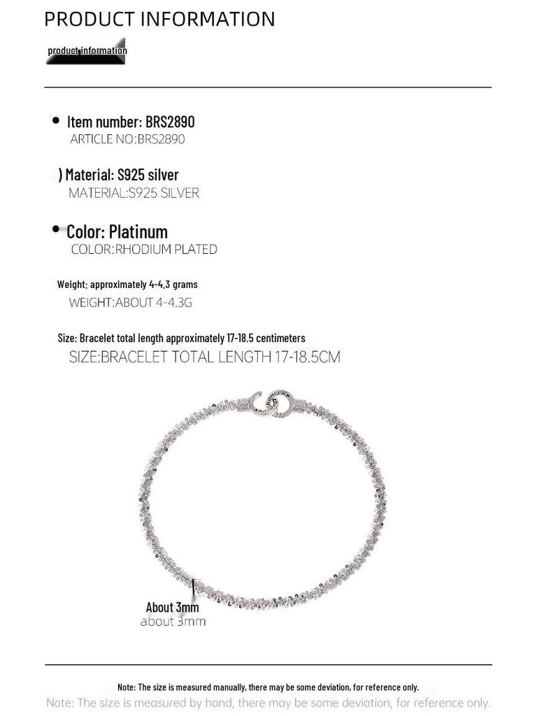 Banyan Tree S925 Silver Sparkling Luxury Women's Double Ring Bracelet 2024