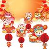 Year New Lantern Pendant Decorations Honeycomb 2025 Snake Year Mascot Festival