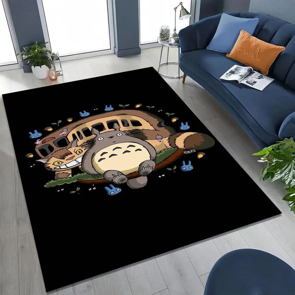 Kawaii T-Totoros Cartoon Art Carpet Rug for Bedroom Living Room Sofa Home Doormat Decor,Large Kids play Non-slip Floor Mat