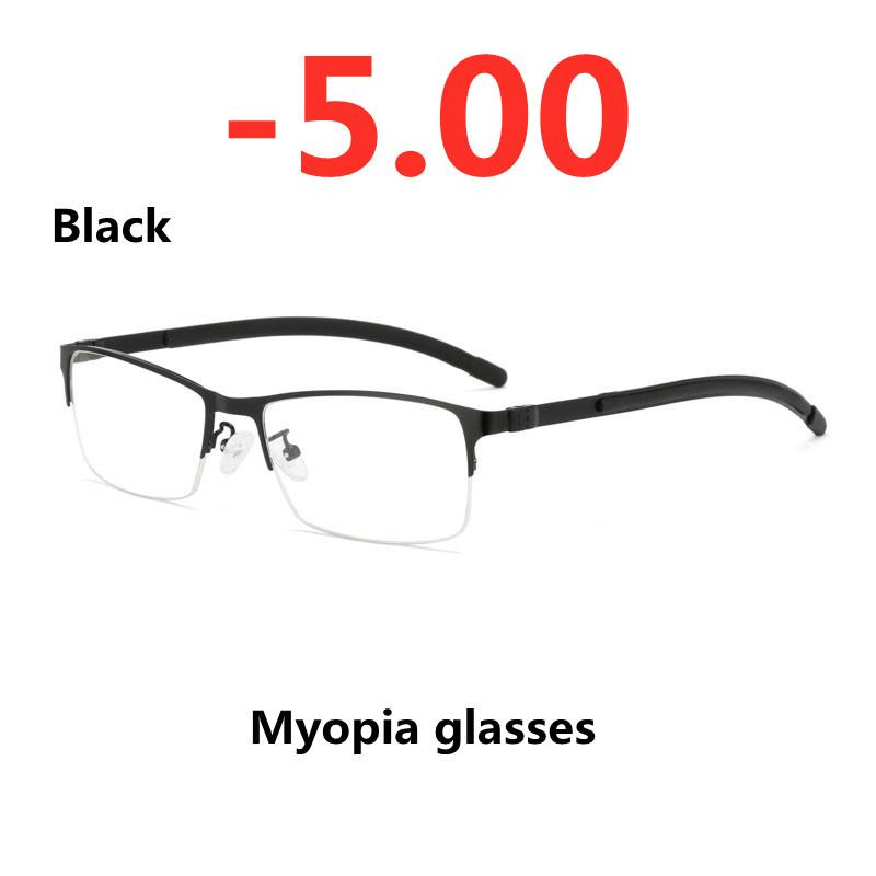 Ochelari pentru miopie anti-lumină albastră Ramă Femei Bărbați Metal Student Finisat Ochelari miop -0,5 -1 -1,5 -2 -2,5 -3 -3,5 La -6