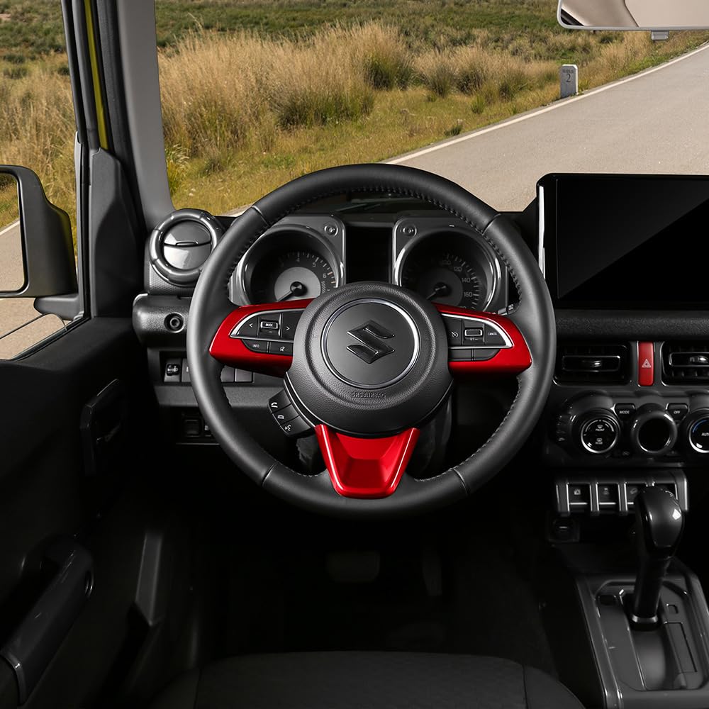 LIDUN Steering Panel Covers for Suzuki Jimny Nomad Jimny Sierra and Jimny Steering Wheel Switch and Accessories to Prevent Scratches from ABS Resin