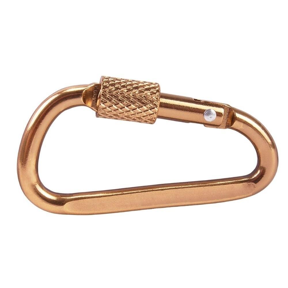 Aluminum Alloy Safety Buckle Keychain With Lock D-shape Carabiner Camping Hiking Hook