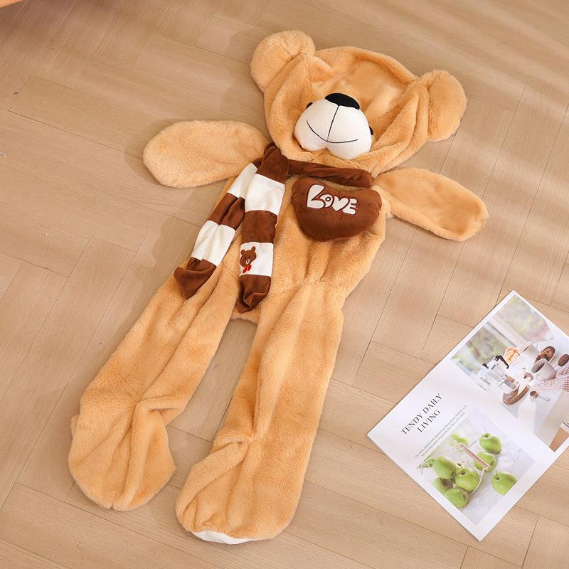 80-180cm Giant Size Skin Plush Toy Soft Animal Love You Scarf Bear Doll Empty Cushion Pillow Boys Doll Gifts 4 Color