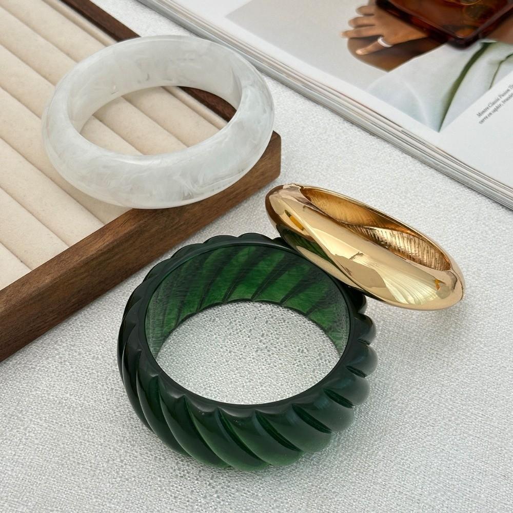 Smudging Irregular Wide Bracelet Gold Retro Hand Ring Creative Acrylic Bangle Friend Gift