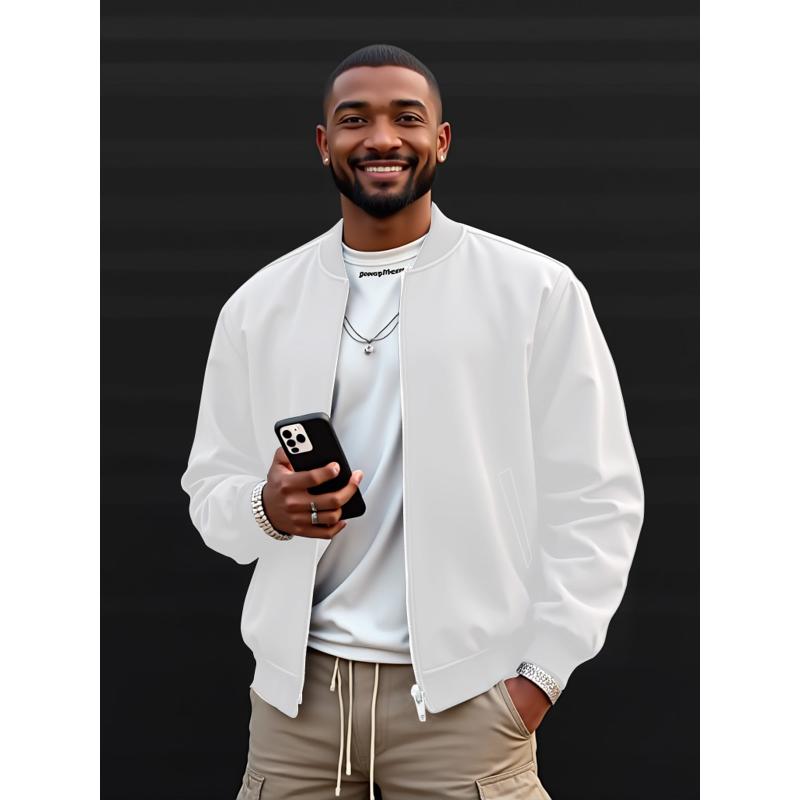 Men's Classic Baseball Jacket, Casual & Trendy for Spring
