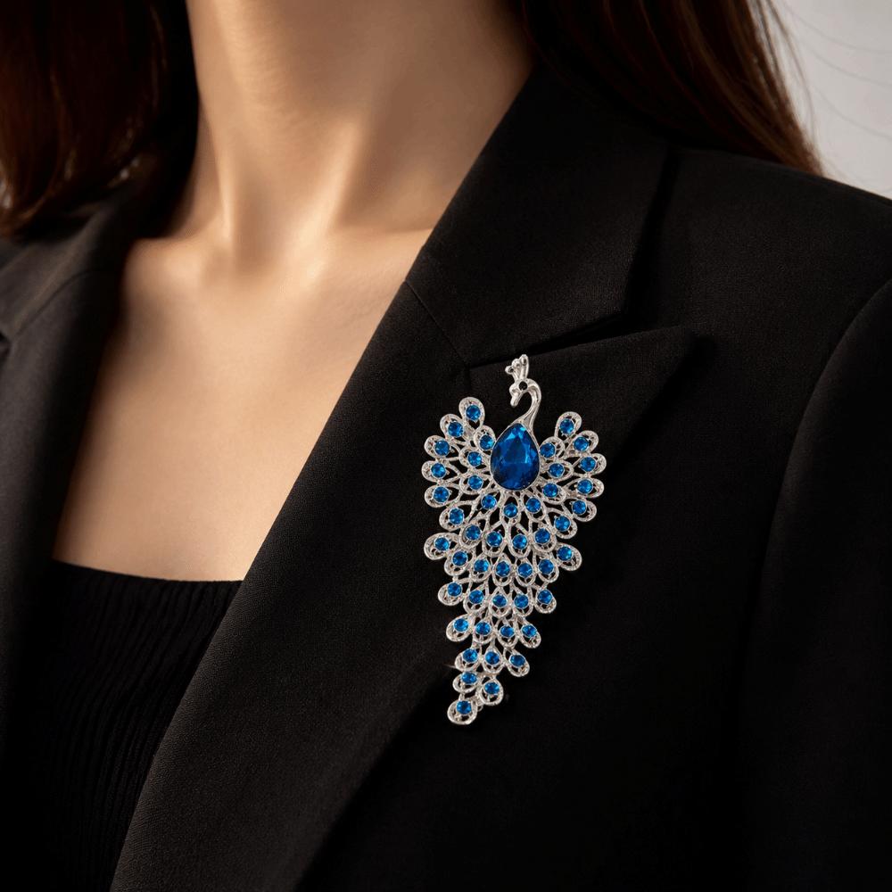 Crystal Peacock Rhinestone Brooch Exquisite Chest Flower Pin Peacock Badge Pin For Suits