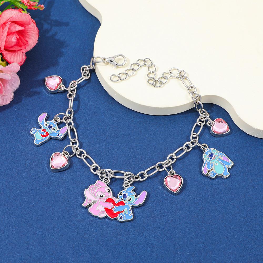 Stitch Cartoon Alloy Bracelet With Electroplated Finish For Unisex Gift Giving