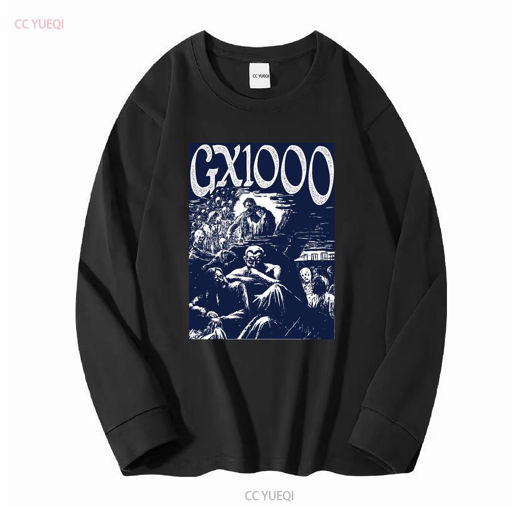 GX1000 Mens Size L T Shirt Sunset Black Design Vintage Washed Casual Top For Everyday Wear Graphic Fashion Versatile Homme