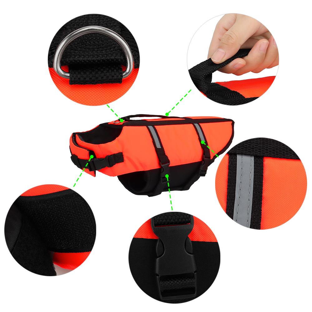 Orange Dog Life Vest Reflective Summer Pet Vest Jacket For Small Medium Big Dog Clothes Swim Suit