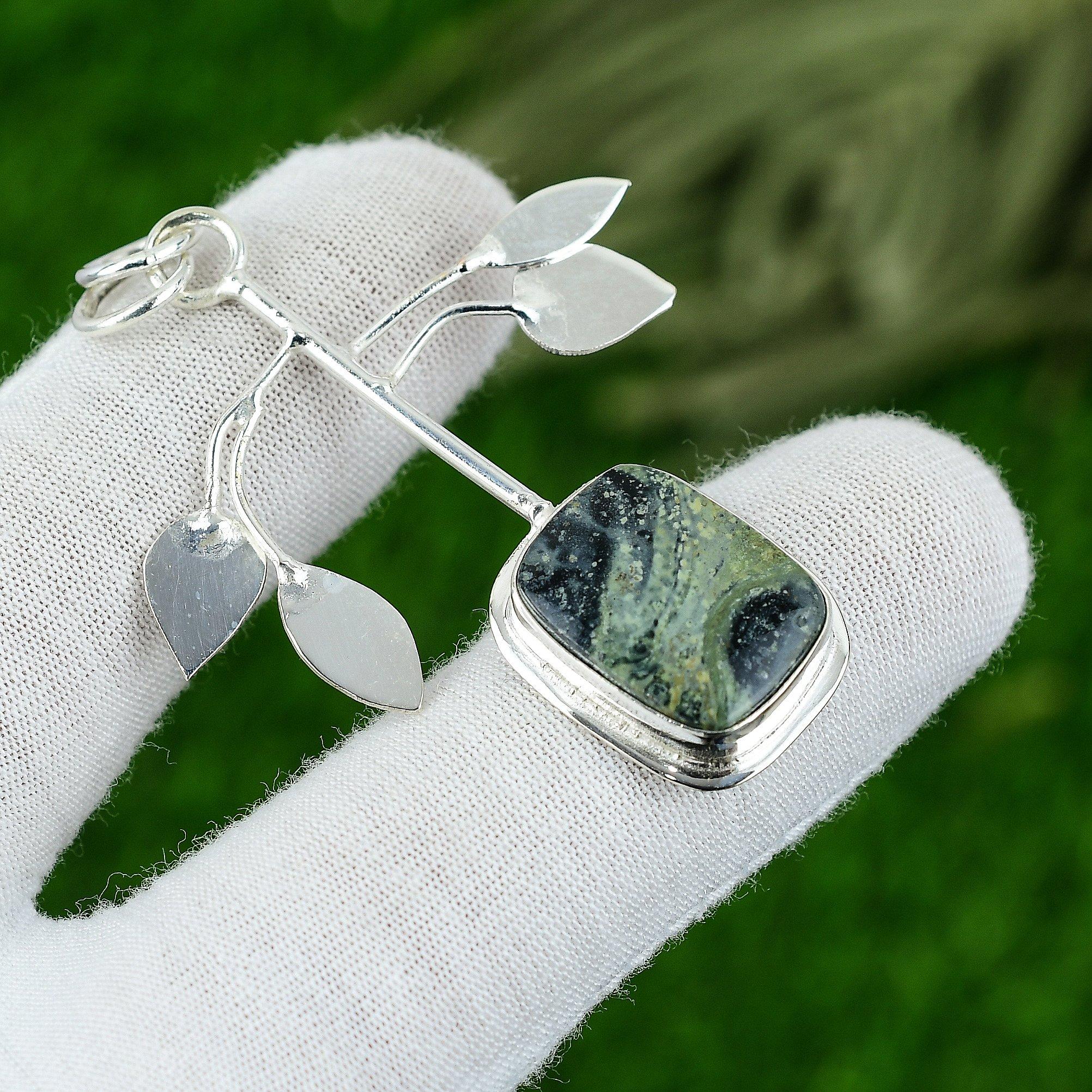 

Подарок для женщин Подвеска Серебро 925 пробы Натуральный камень Камбаба Яшма