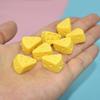 10 Mini Cheese Model DIY Craft Accessories - Realistic Yellow Cheese Blocks with Brown Mud Layer, Perfect for Jewelry, Home, and