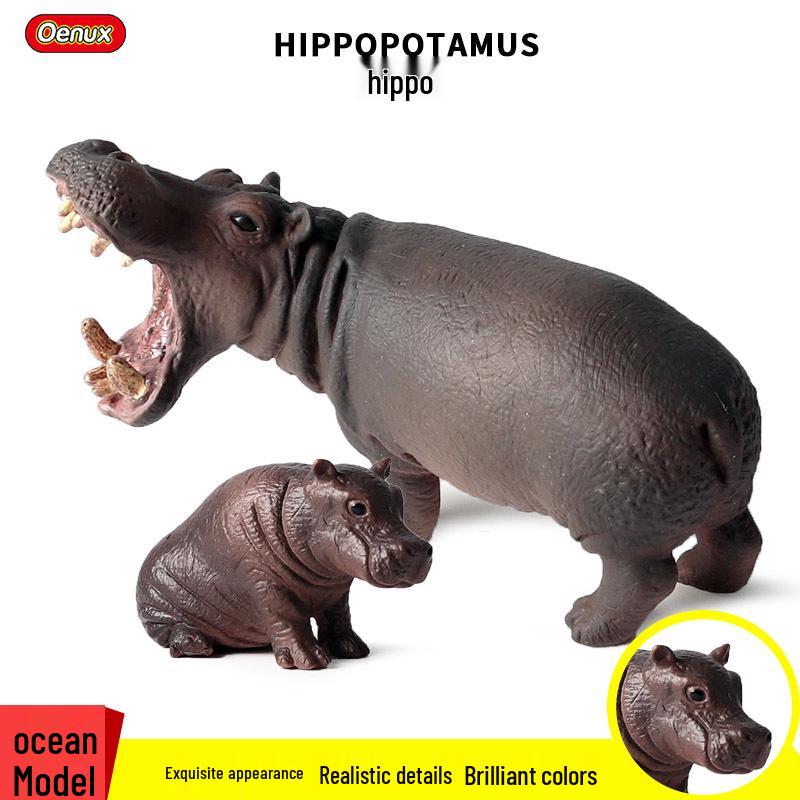 Cognitive Realistic Hippopotamus Model Toy for Early Childhood Education - Desktop Ornament, Children's Day Gift