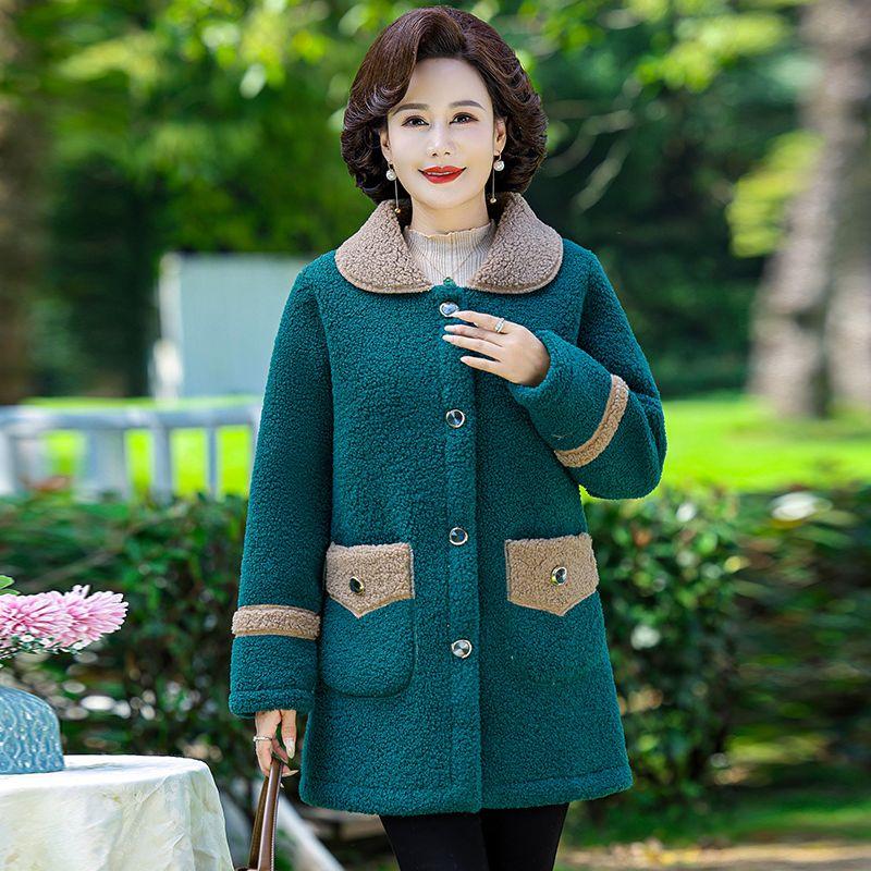 Women Corduroy Jackets Winter Solid Loose Outwaer Female Casual Middle-aged Thicken Warm Female Overcoats