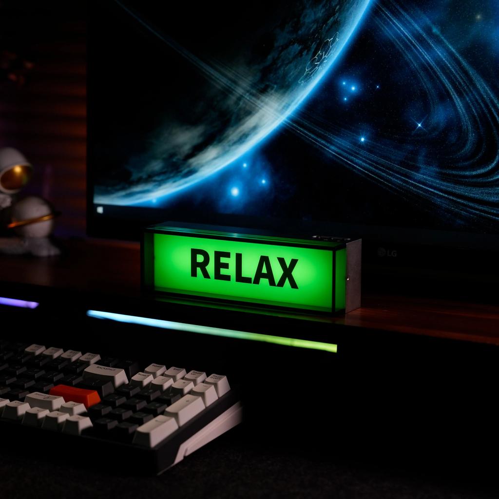 Lumière Ambiante LED Ornement Boîte Lumineuse Chargement Interface USB-C Trois Niveaux de Luminosité Bureau Chambre Décoration Salle E-sport