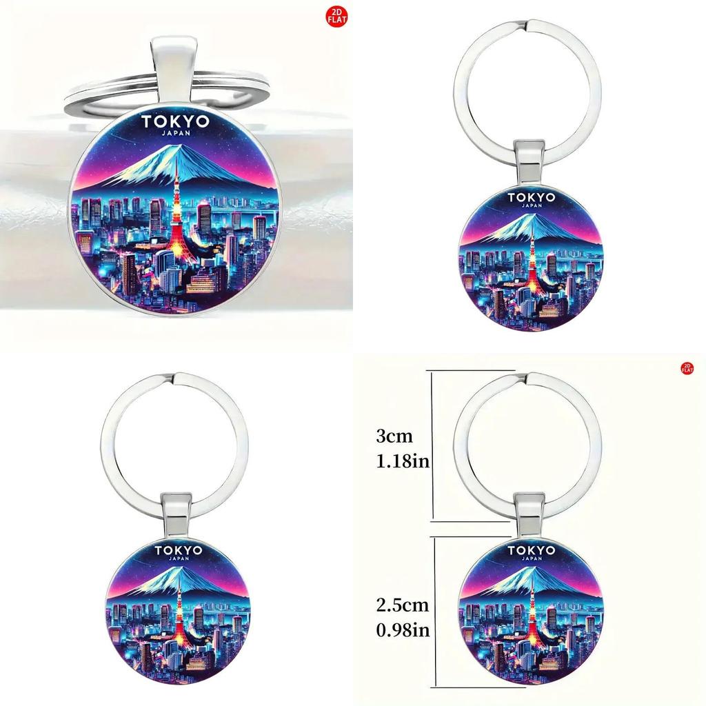 Tokyo Japan Fuji Mountain Jewelry Keyring For Commemorative Gifts