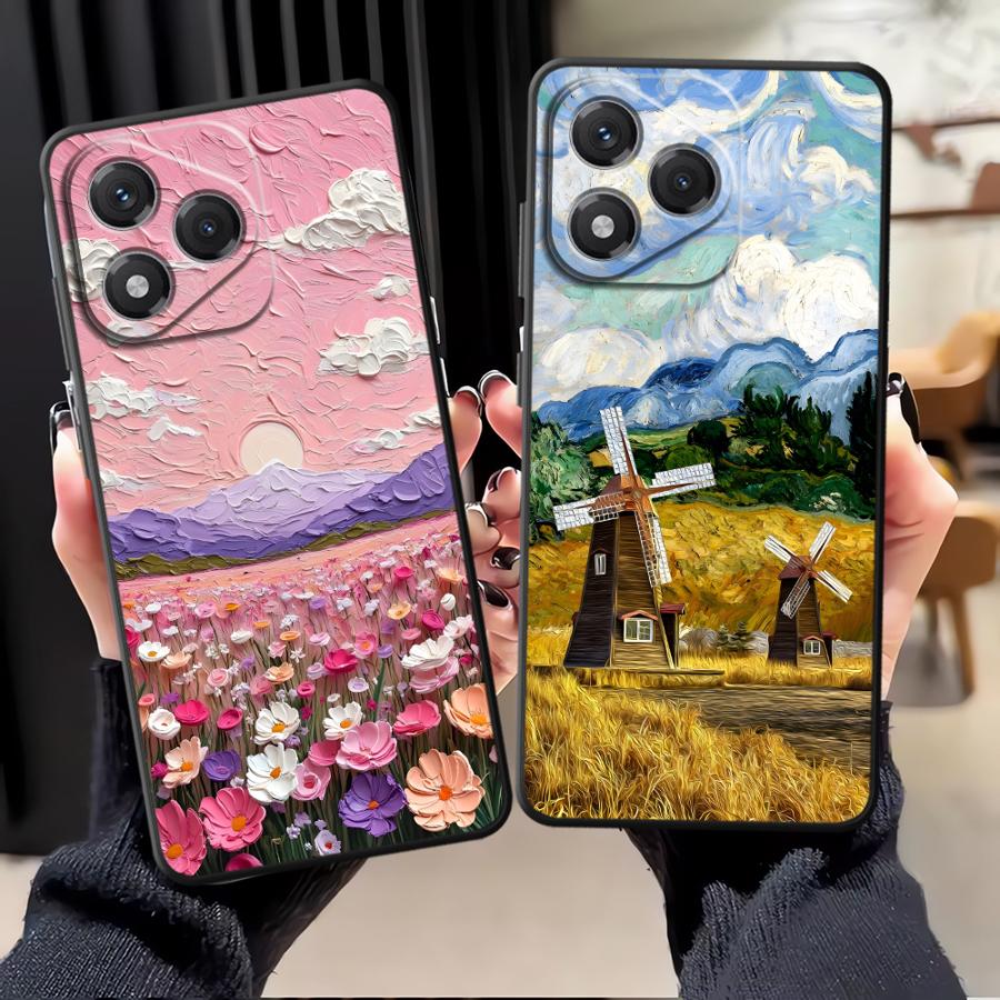 Funda Phone Cover Case for Honor X6 X8 X7 X9a X5b Magic5Lite 70 200 400 Lite 8X 90 Creative Oil Painting Scenery