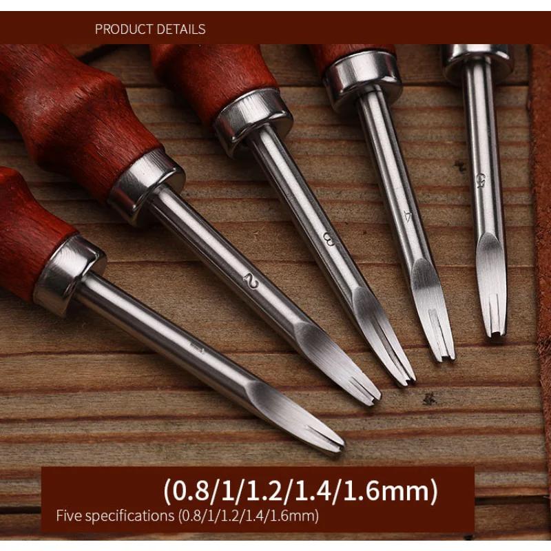 1PCS Leather Edge Beveler Skiving Knife Wood Handle Leather Craft Cutting Tool For DIY Handmade Leather Working Professional