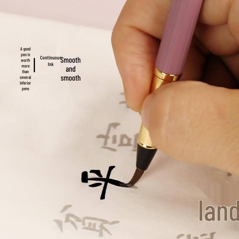 Morandi-Stil Tragbarer Füllfederhalter für Kalligraphie, Weicher Pinsel, Nachfüllbare Tinte, Feine Spitze, Perfekt für Kleine Regelschrift und Sutra-Abschrift.