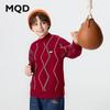MQD Boys' Academic Style Argyle V-Neck Knit Sweater