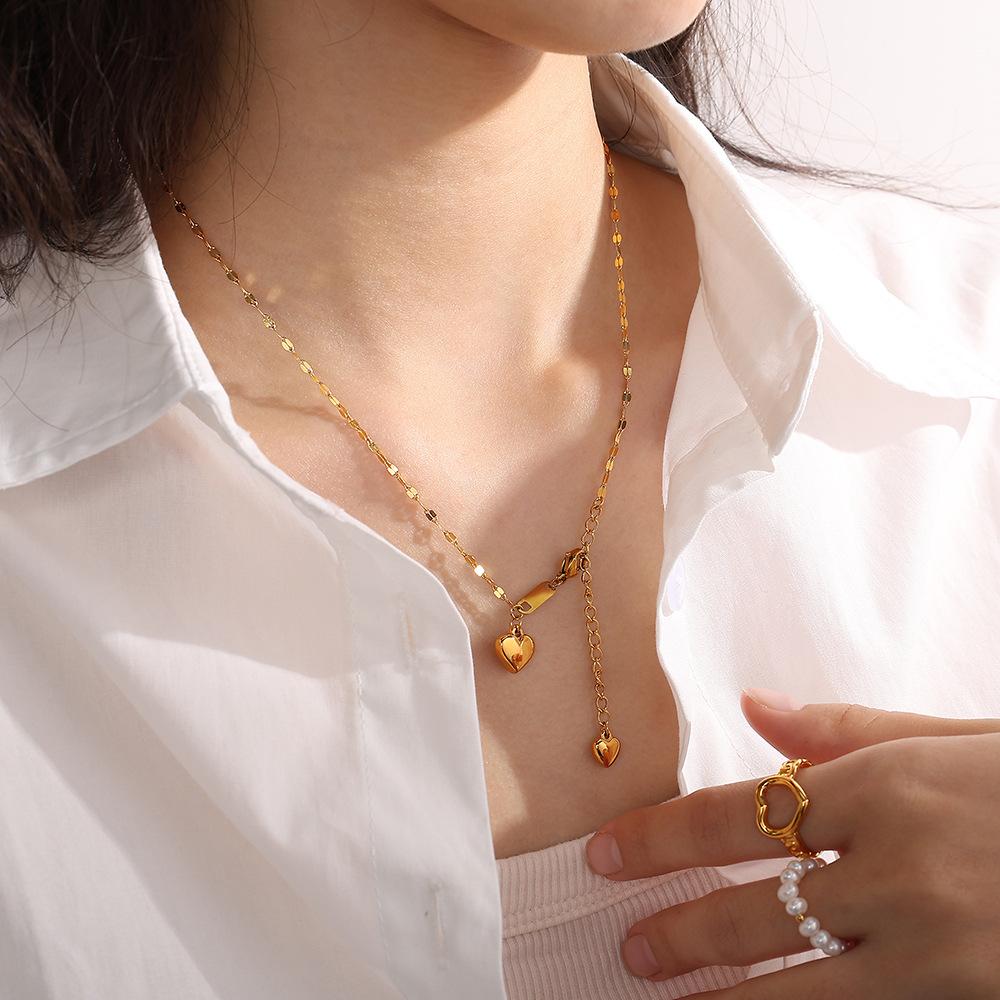 Liebe Asymmetrische Schlüsselbein Kette Liebe Titan Stahl Halskette Damen Ewige Romantische Trend Halskette