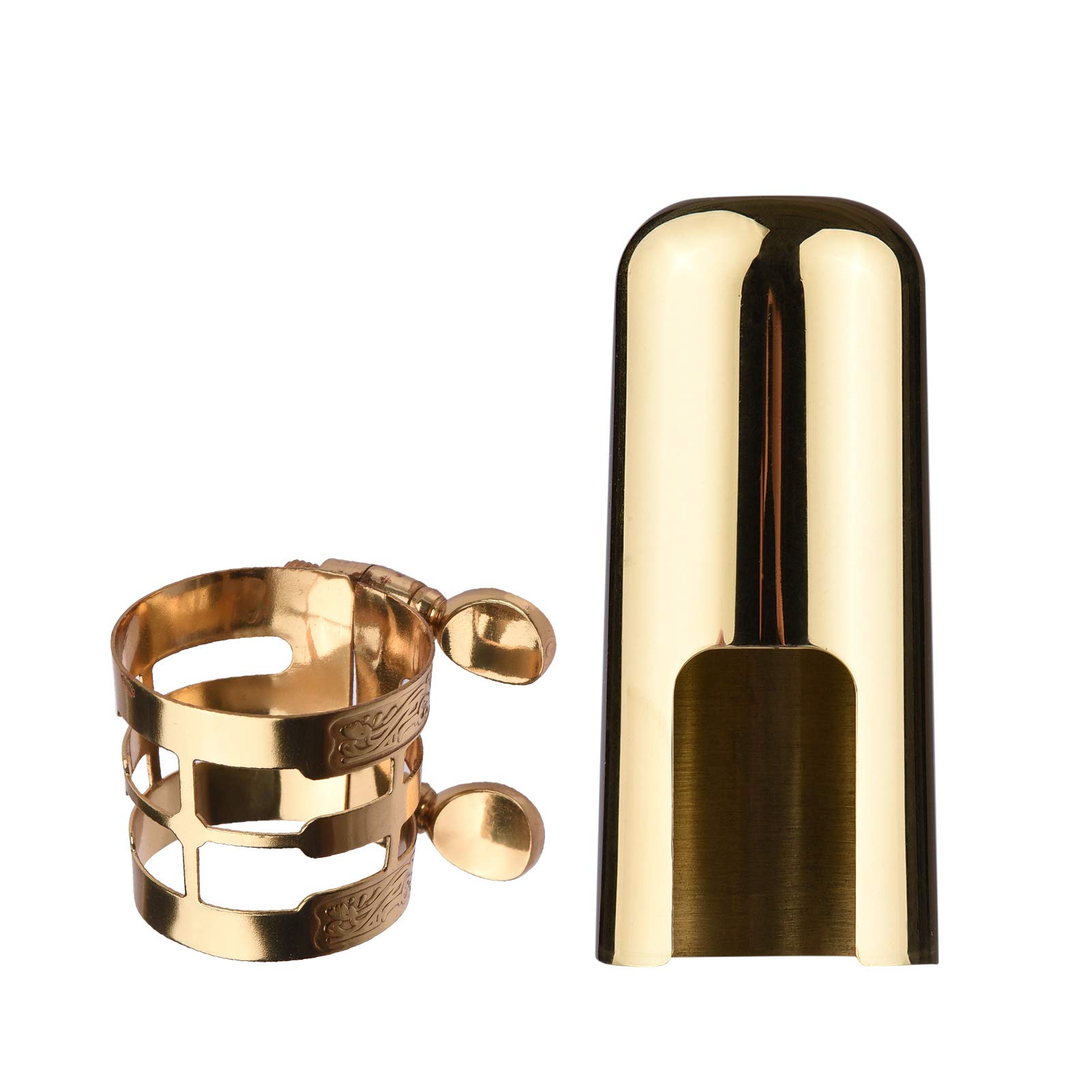 

HXBEE Saxophone Double Screw Compact and with Mouthpiece Cap for Alto Saxophone Ligature, Adjustment, Durable, золотой