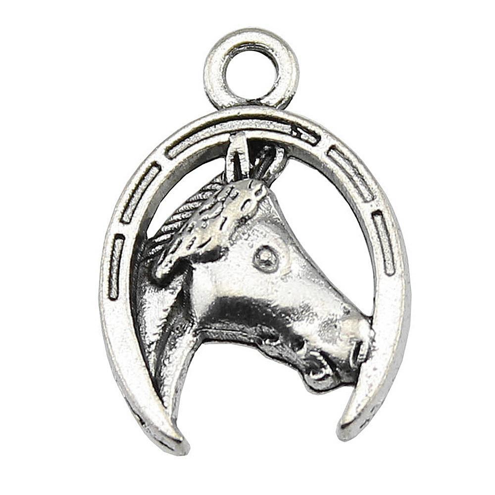 Vintage Horseshoe Charms Alloy Metal Pendants For DIY Jewelry Lucky Themed Accessories