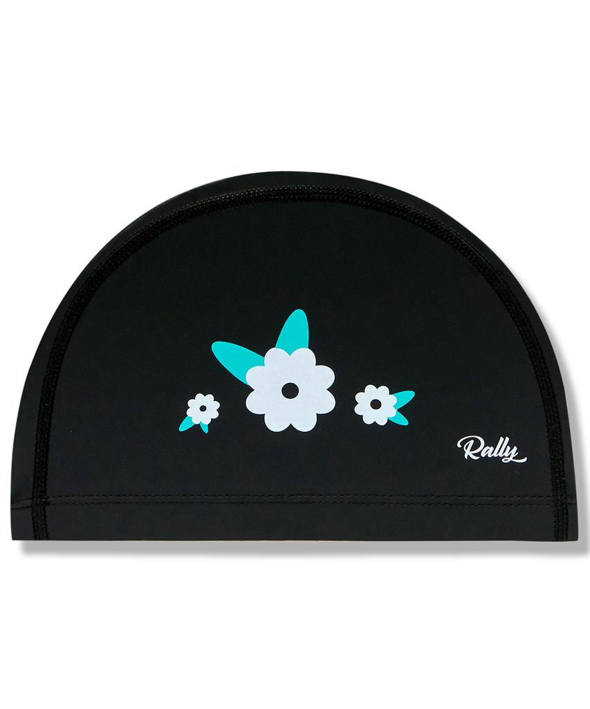 Laelliseupocheu [Pruc915 Blk] Flower Coated Swim Cap Black