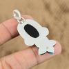 Womens day Deal Sterling Silver Root Chakra Black Onyx Stone Wife Flower Pendant