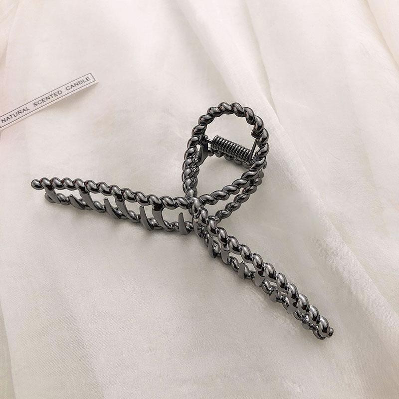 New Women Elegant Gold Silver Hair Clip Hollow Geometric Metal Hair Claw Headband Crab Hair Clips Fashion Hair Accessories