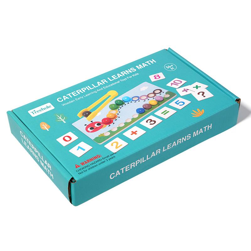Early Education Educational Children'S Caterpillar Computing Clip Beads Color Cognition Concentration Training Toy
