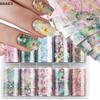 10 Rolls Oil Painting Flower Rose Nail Foils For Transfer Paper Sliders Nail Art Stickers Nails Wraps Manicure Decals Decoration