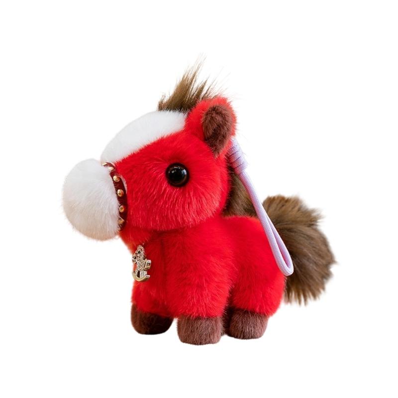 Plüschpferd Kuscheltier Schlüsselanhänger Weicher Pferde Schlüsselanhänger Taschenanhänger für Rucksack, Geldbörse und Handtaschen Niedlicher Tier Schlüsselanhänger