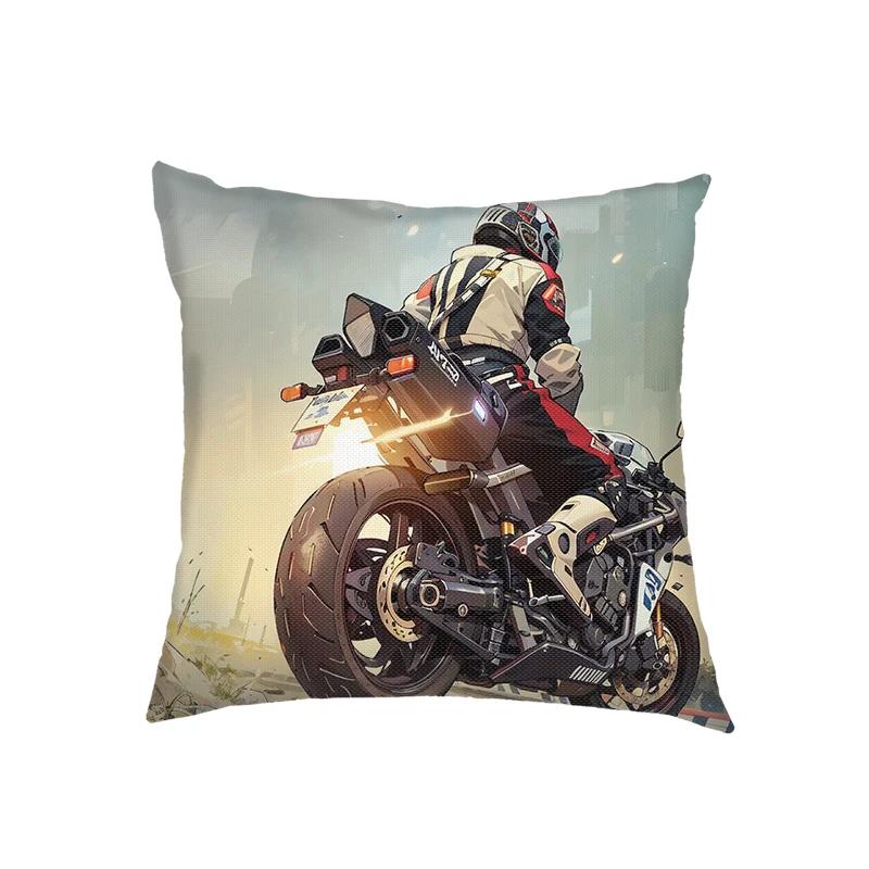 45x45CM Motorrad Rennwagen Druck Kissenbezüge Motorrad Kissenbezug Heimdekor Mode Quadratisch Sofa Bett Überwurf Kissenbezug