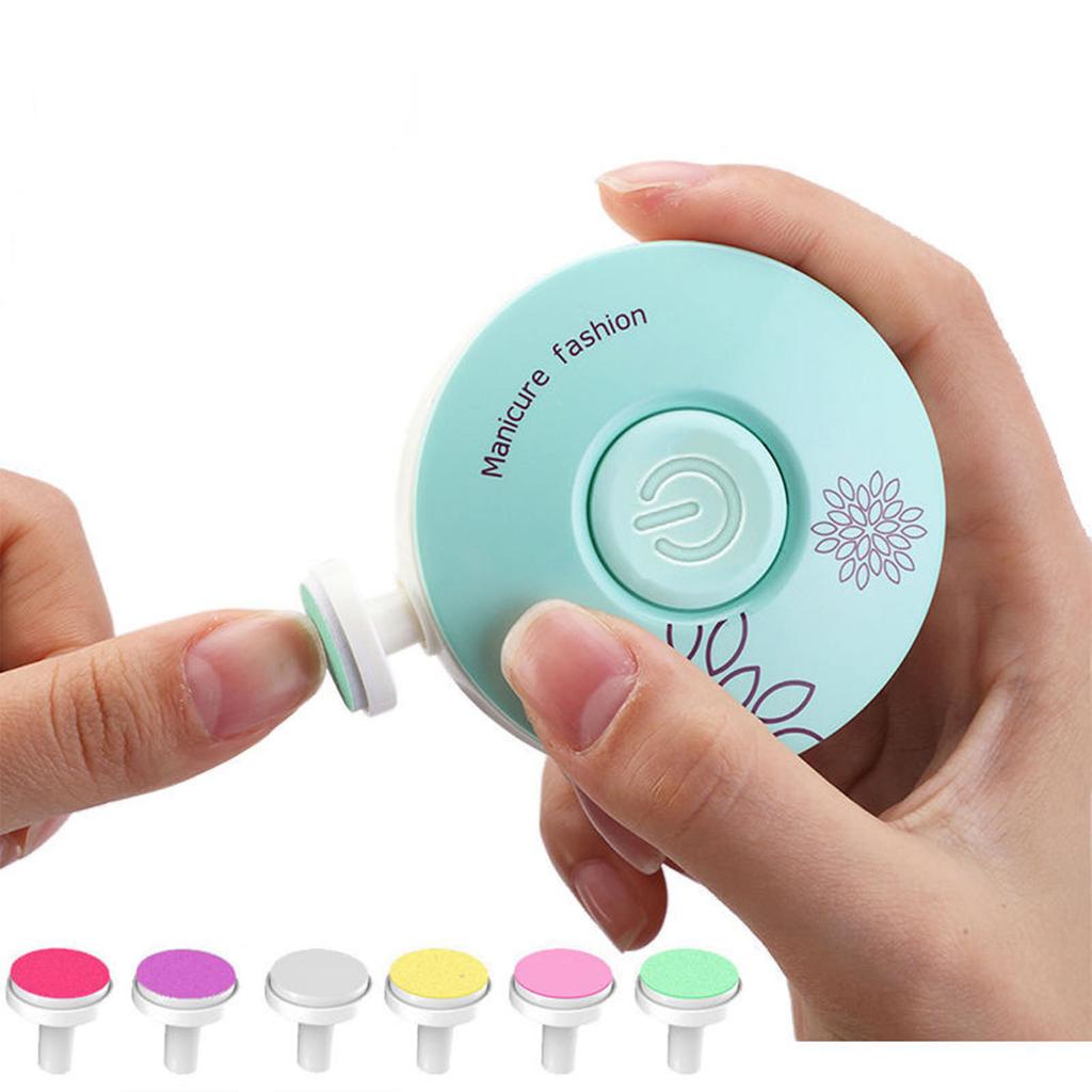 Electric Nail File with 6 Replacement Head Easy To Use Safe Nail Drill Machine for Kids Women Men