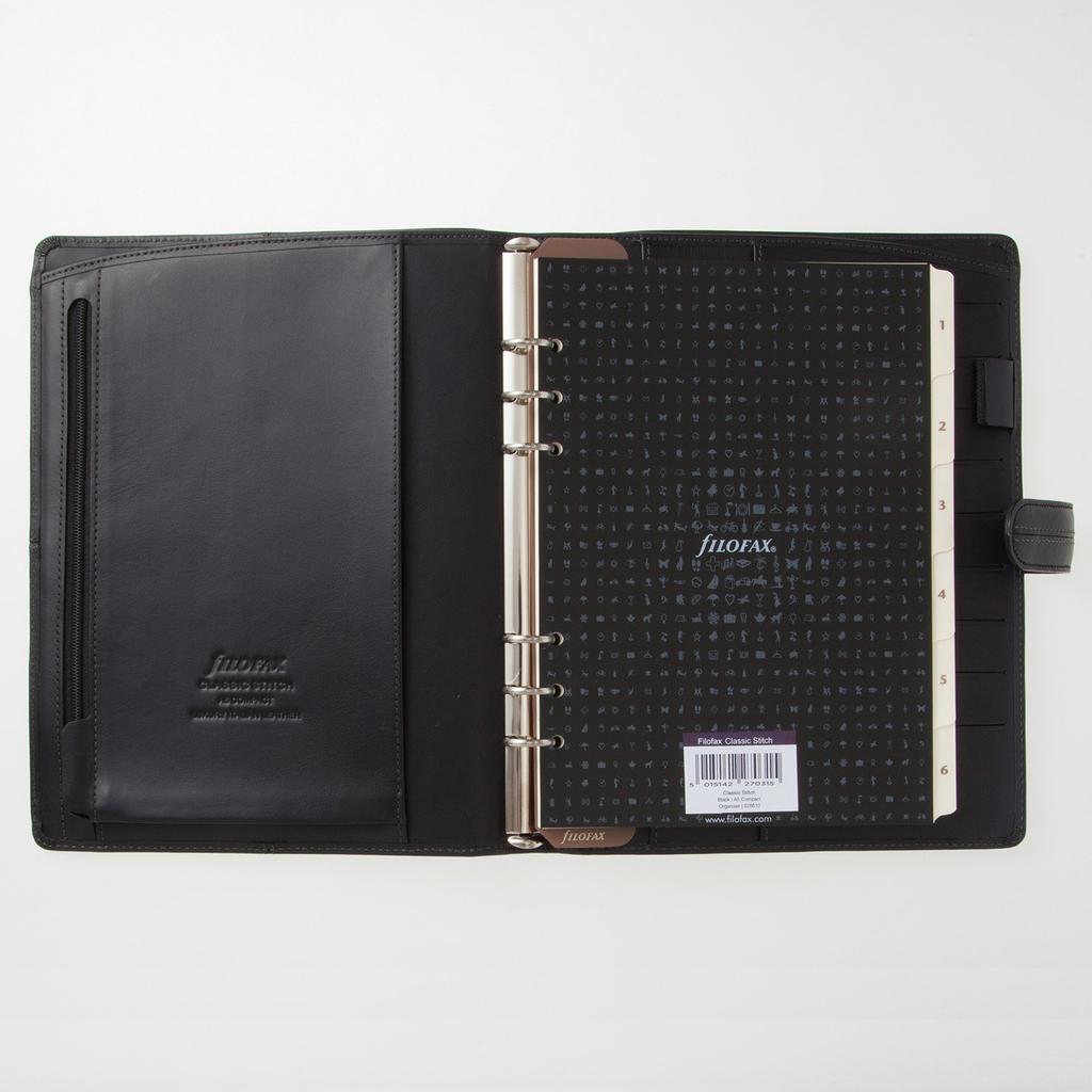 Filofax Classic Stitch System Notebook A5 Black 028510