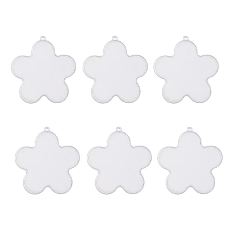 

6pcs Portable Flower Shaped Container For Skincare Products Candy Storage Box Easy To Clean Durability Plastic Materials 1 чистий