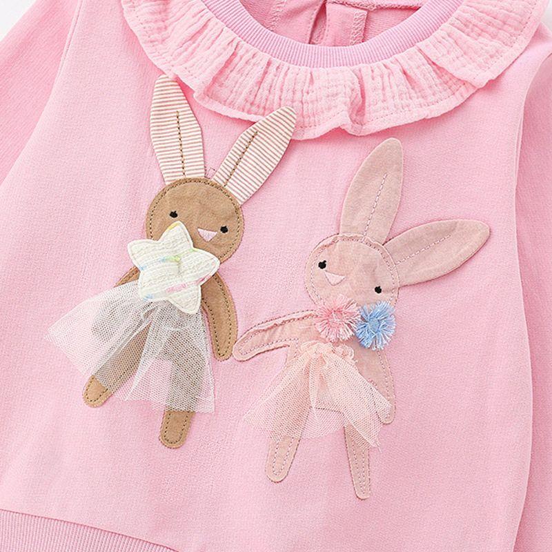 Children's Stylish Tops 2025 New Girls' Skin-Friendly Pure Cotton Sweatshirt Base Shirt Cute Pure Cotton Autumn Wear for Baby Girls