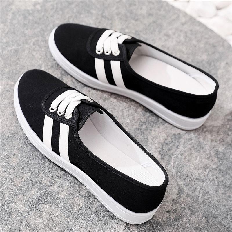 Холщовая обувь. Женская модная тканевая обувь. Удобные туфли с низким верхом — фото 9