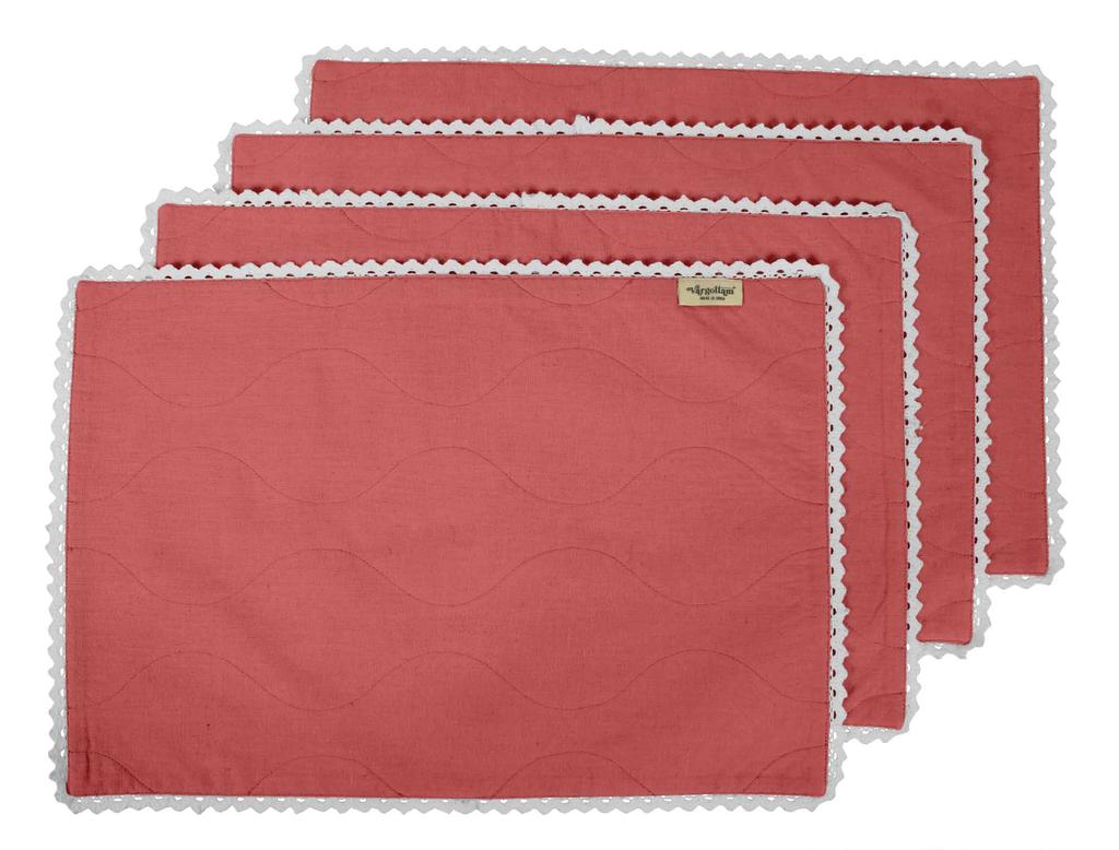 Vargottam Schwarze Heimdeko Baumwolle Flex Wendestoff Weiße Spitze Platzsets Tisch Essmatten-Set von